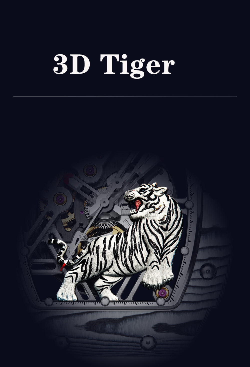 HAOFA 3D Tiger Automatic Carbon fibre Watch model 1973