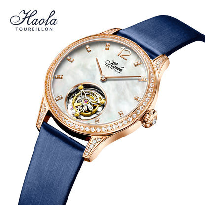 Haofa women lady Tourbillon watches luxury Sapphire  wrist watch 1809