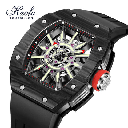 HAOFA 1905 Carbon Fiber  Bezel Titanium Magnesium Alloy Case Super Luminous Mechanical Watch