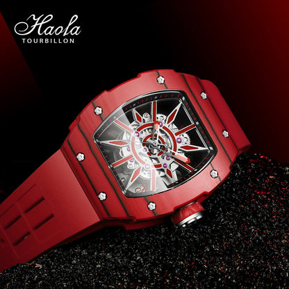 HAOFA 1905 Carbon Fiber  Bezel Titanium Magnesium Alloy Case Super Luminous Mechanical Watch