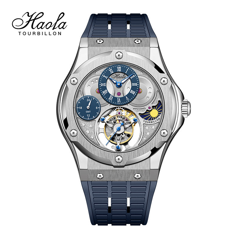 HAOFA GMT Flying  Manual Tourbillon Sapphire Mirror Watches 1919