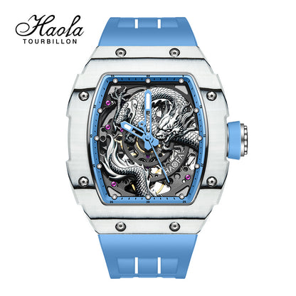 HAOFA 3D Dragon Carbon Fiber 80 hours power 28800/hz Automatic Watches 1968N