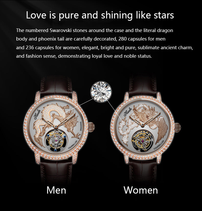 Haofa Luxury Couple Tourbillon Watches Men And Women