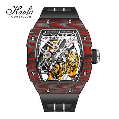 HAOFA 3D Tiger Automatic Carbon fibre Watch model 1973