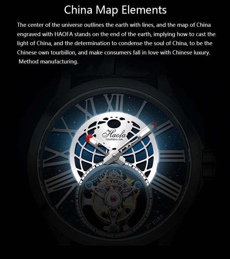 Haofa Skeleton Tourbillon Movement Watch 1089