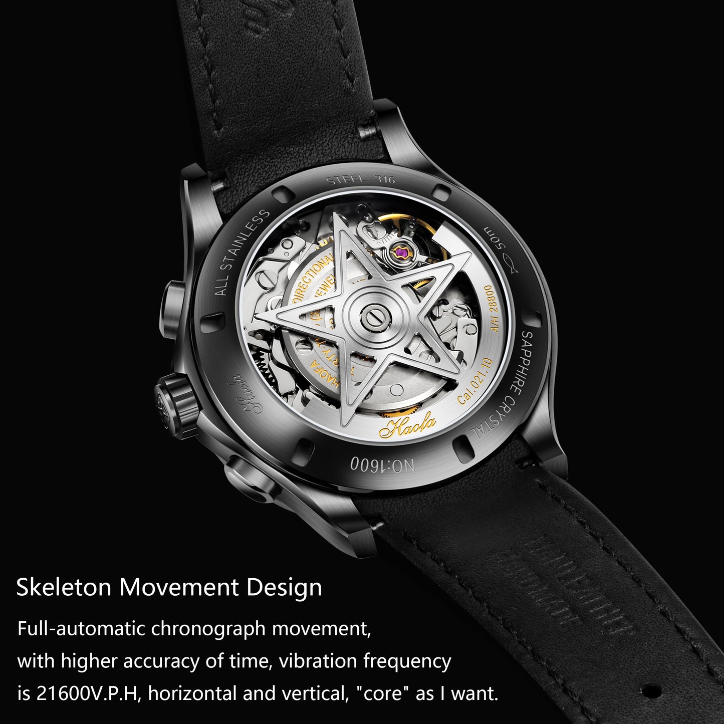 Haofa Automatic Mechanical Chronograph Watch 1600