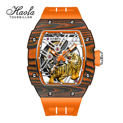 HAOFA 3D Tiger Automatic Carbon fibre Watch model 1973