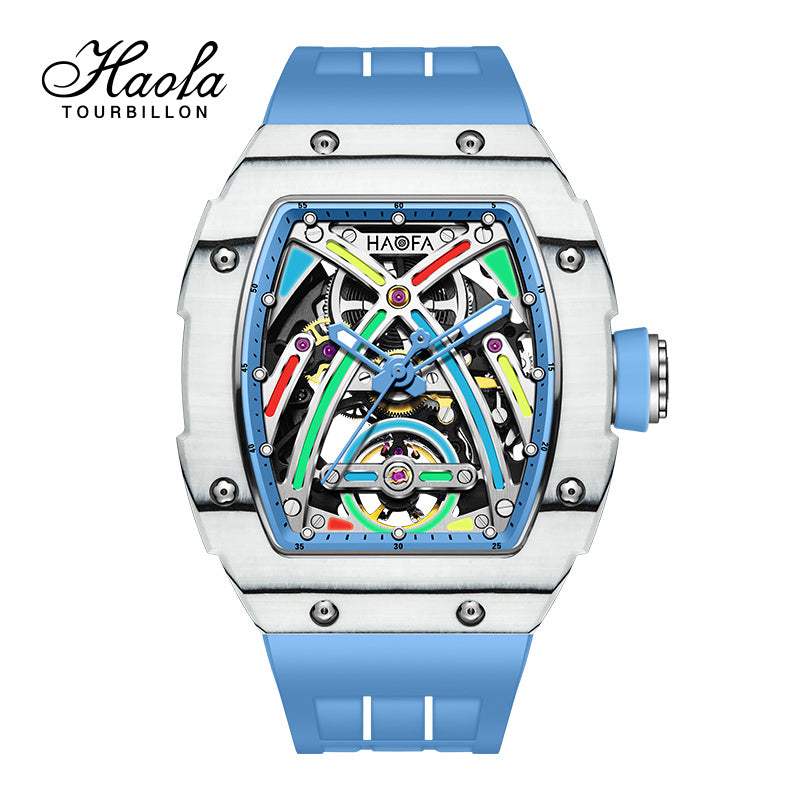 HAOFA Color Luminous Dial Carbon Fiber Automatic Watch 1970