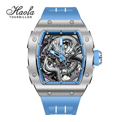 HAOFA 1968A 3D Dragon Automatic 80 Hours Power Stainless Steel 50M Waterproof Sapphire Crystal