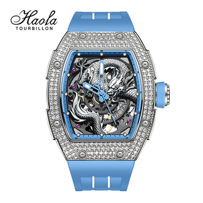 HAOFA Model 1968S Crystal Bezel 3D Dragon Automatic watch