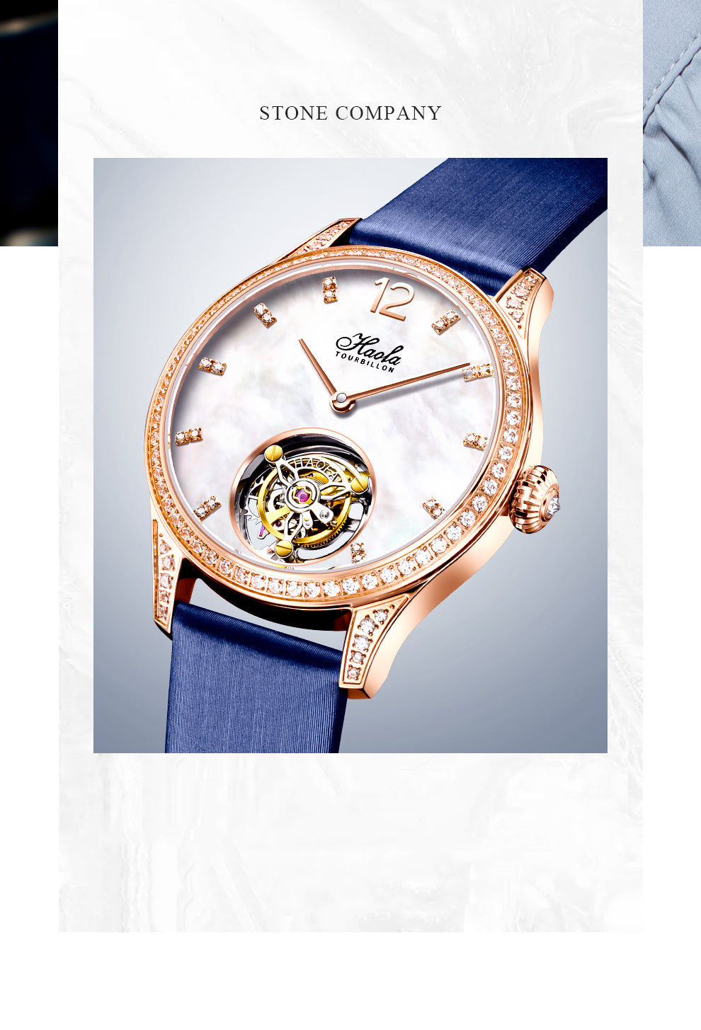 Haofa women lady Tourbillon watches luxury Sapphire  wrist watch 1809