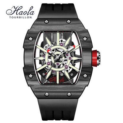 HAOFA 1905 Carbon Fiber  Bezel Titanium Magnesium Alloy Case Super Luminous Mechanical Watch