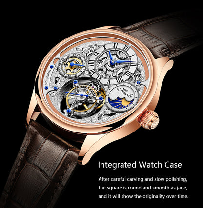 Haofa  GMT Day And Night  Tourbillon Movement Watch 1035 top finish case