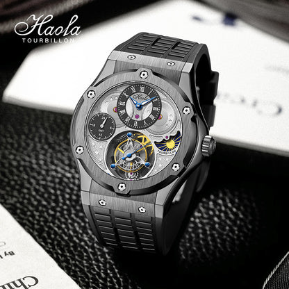 HAOFA GMT Flying  Manual Tourbillon Sapphire Mirror Watches 1919