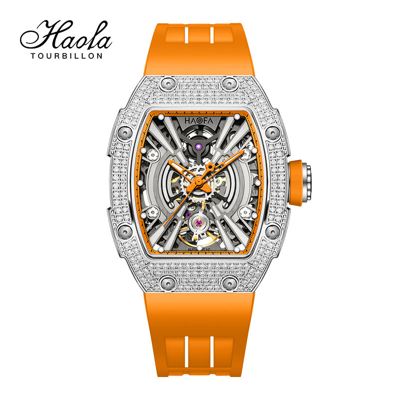 HAOFA Middle Size Automatic Movement watch Crystal bezel and side 60 hours power 50M Waterproof  1907L