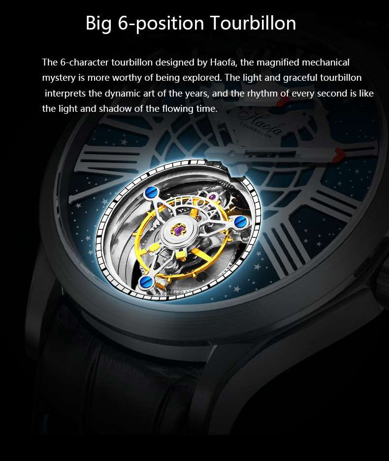 Haofa Skeleton Tourbillon Movement Watch 1089