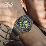 HAOFA 3D Dragon Carbon Fiber 80 hours power 28800/hz Automatic Watches 1968N