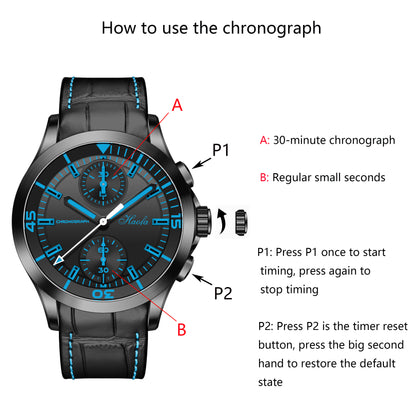 Haofa Automatic Mechanical Chronograph Watch 1600