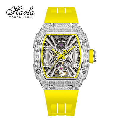 HAOFA Middle Size Automatic Movement watch Crystal bezel and side 60 hours power 50M Waterproof  1907L