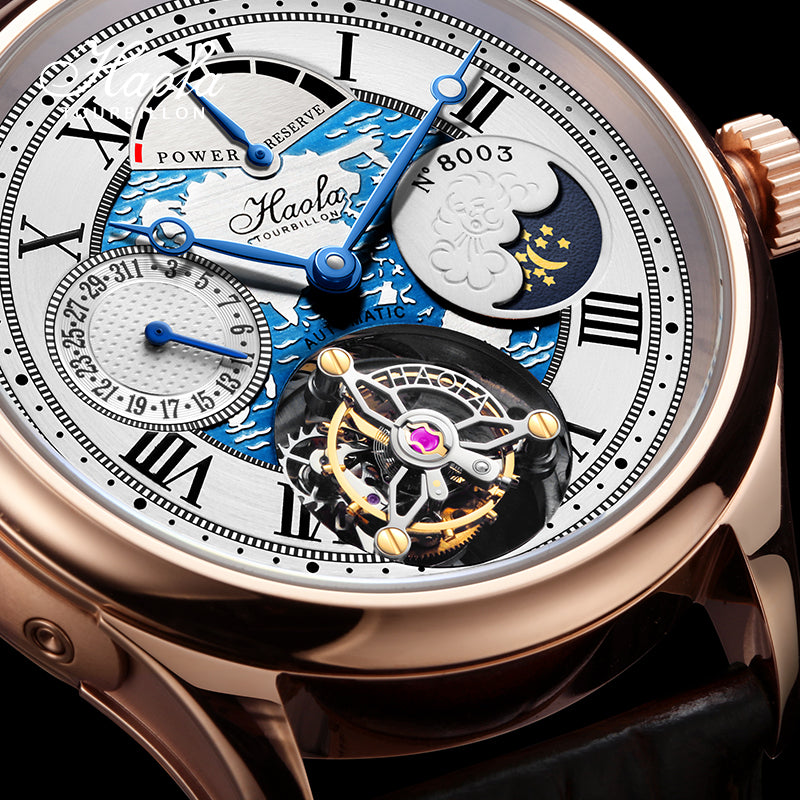 Haofa Date Display Tourbillon Watch Day And Night 8003