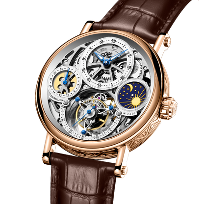 Haofa 1601 Skeleton GMT CNC Engraving Tourbillon 28800