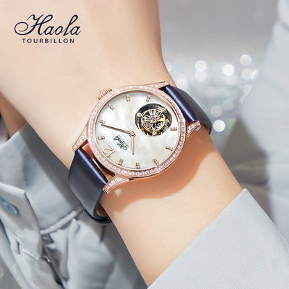 Haofa women lady Tourbillon watches luxury Sapphire  wrist watch 1809