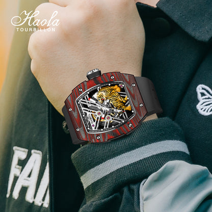 HAOFA 3D Tiger Automatic Carbon fibre Watch model 1973