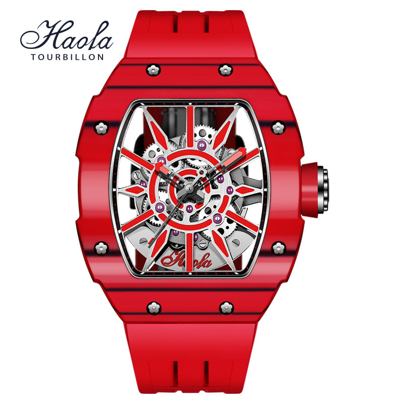 HAOFA 1905 Carbon Fiber  Bezel Titanium Magnesium Alloy Case Super Luminous Mechanical Watch