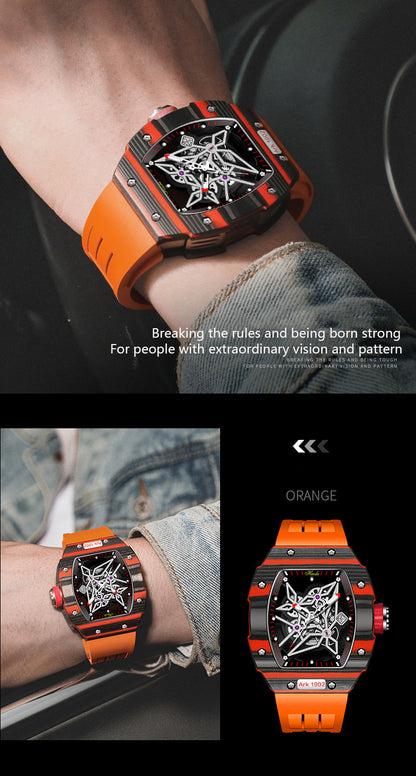 HAOFA Skeleton Carbon Fiber Automatic Watch 1902