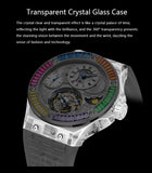 Haofa Crystal Case Skeleton Tourbillon GMT Watch 2101