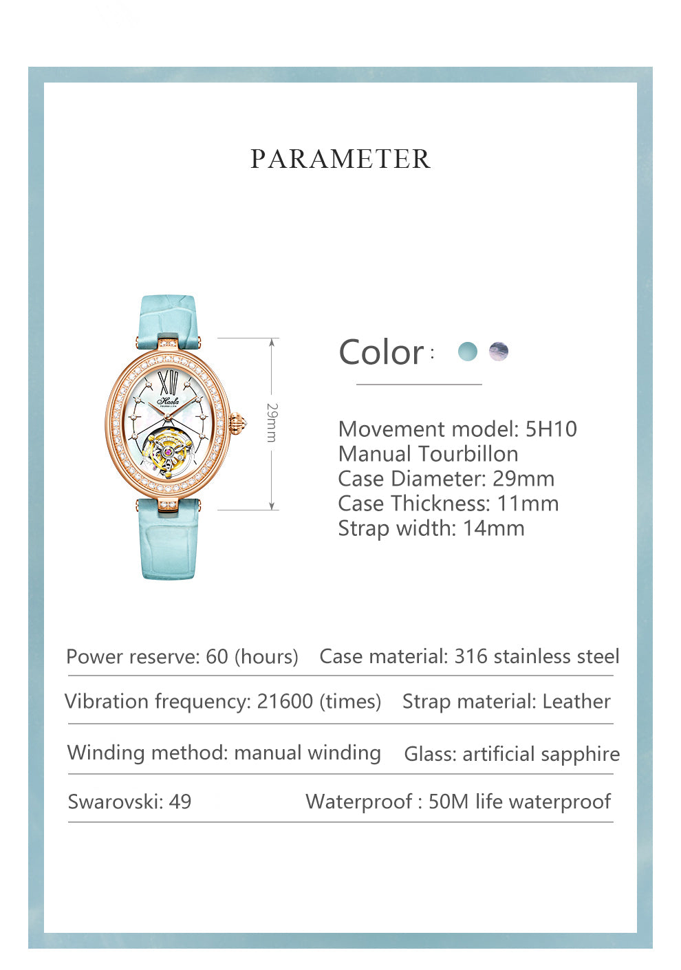 عرض منتج HAOFA 2118 oval mini tourbillon
