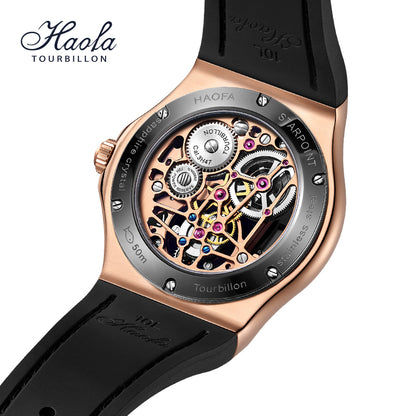 HAOFA Double Barrel  Tourbillon 1917 Watch 72 hours power  Convex Sapphire Mirror