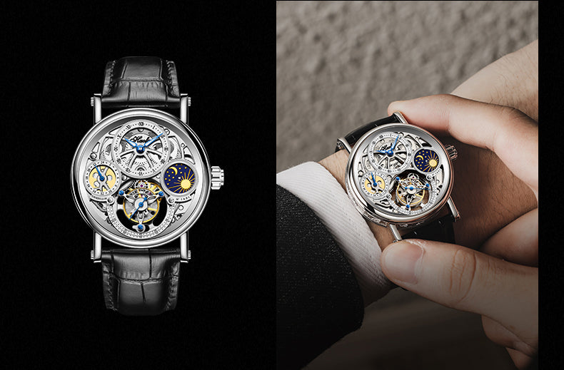 Haofa 1601 Skeleton GMT CNC Engraving Tourbillon 28800