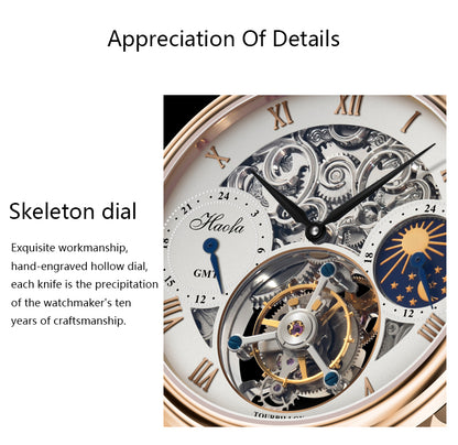 HAOFA Skeleton GMT Tourbillon Movement 1028