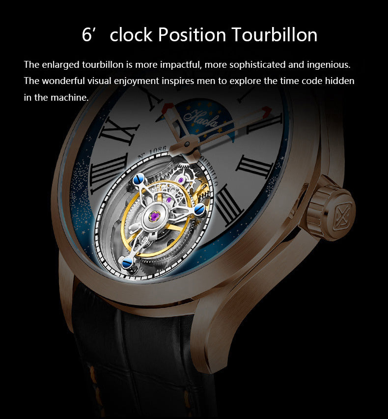 HAOFA Starry Night Sky Literally Dial Tourbillon Watch 1086