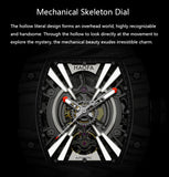Haofa 1906 double Carbon Fiber Mechanical Watch 80 Hours power Skeleton