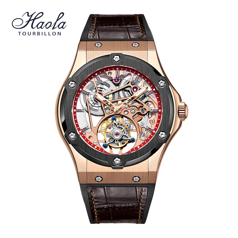 HAOFA Double Barrel  Tourbillon 1917 Watch 72 hours power  Convex Sapphire Mirror