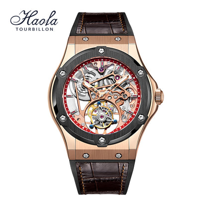 HAOFA Double Barrel  Tourbillon 1917 Watch 72 hours power  Convex Sapphire Mirror