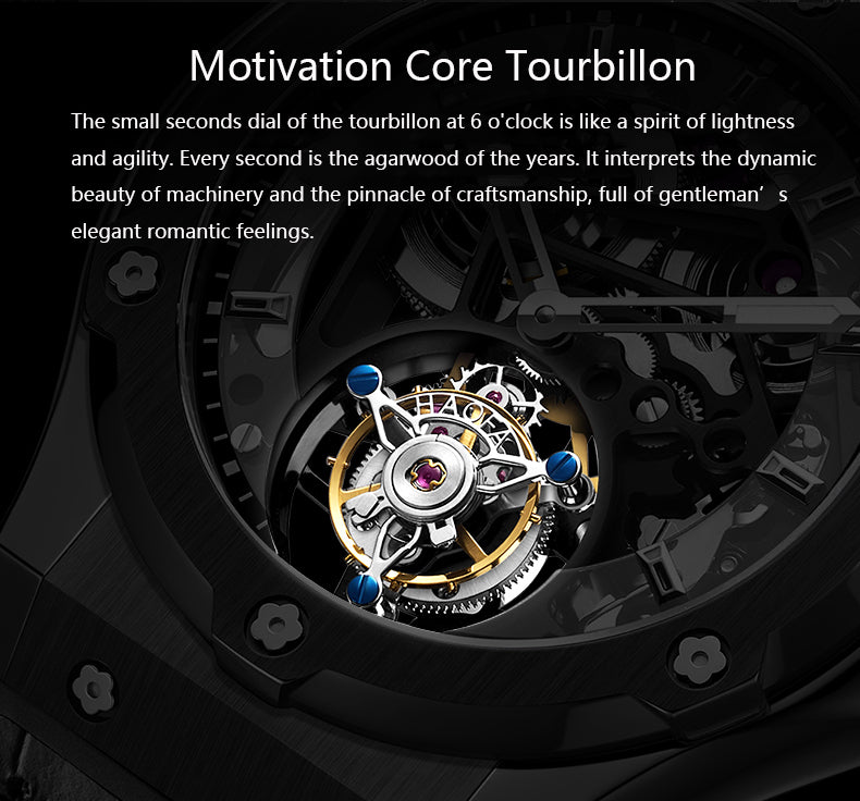 HAOFA Double Barrel  Tourbillon 1917 Watch 72 hours power  Convex Sapphire Mirror