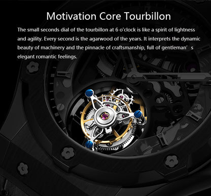 HAOFA Double Barrel  Tourbillon 1917 Watch 72 hours power  Convex Sapphire Mirror