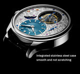 HAOFA GMT Luxury Tourbillon Mechanical Mens Watch Sapphire Moonphase 1036