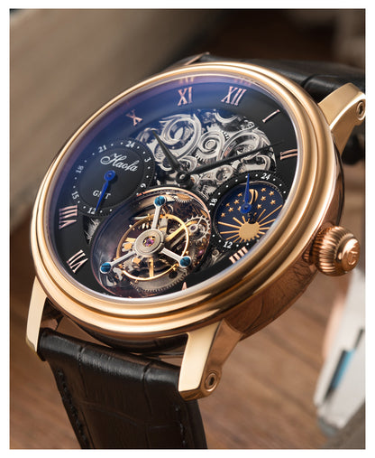 HAOFA Skeleton GMT Tourbillon Movement 1028