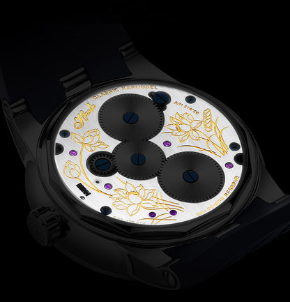 Haofa Carrousel Movement 3D Koi Fish Watch Karrusel model 1951