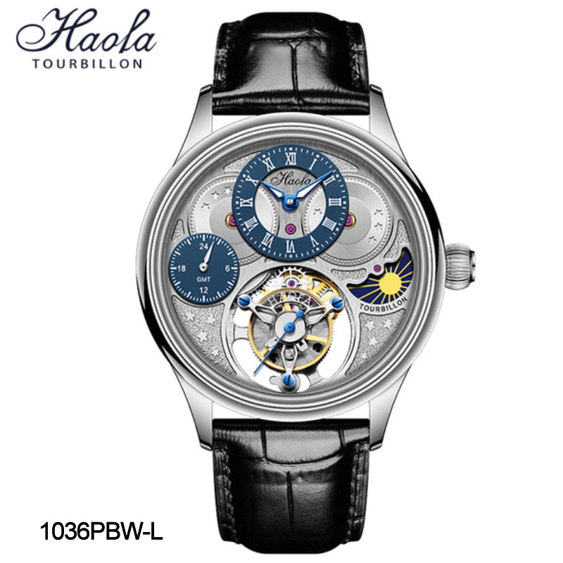 Haofa Luxury GMT Sapphire Tourbillon Watch Day And Night 1036-1