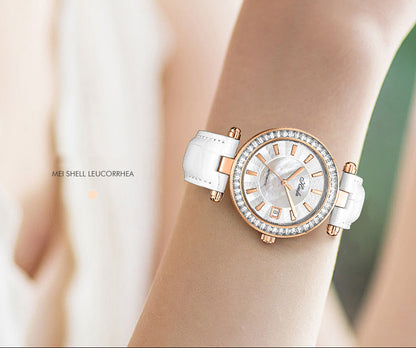 Haofa Automatic Movement Women Watch Pearl Shell Dial Date Ladies Watch 1313