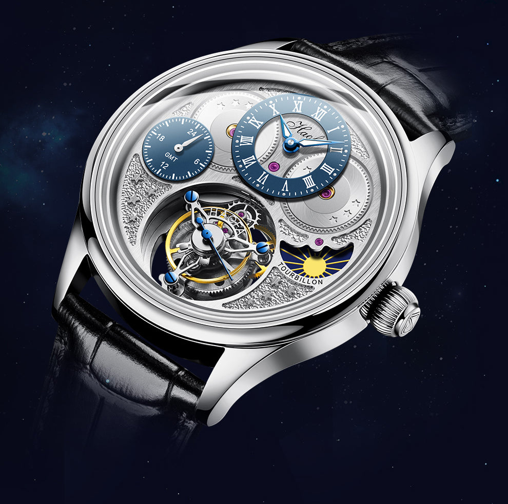 Haofa Luxury GMT Sapphire Tourbillon Watch Day And Night 1036-1